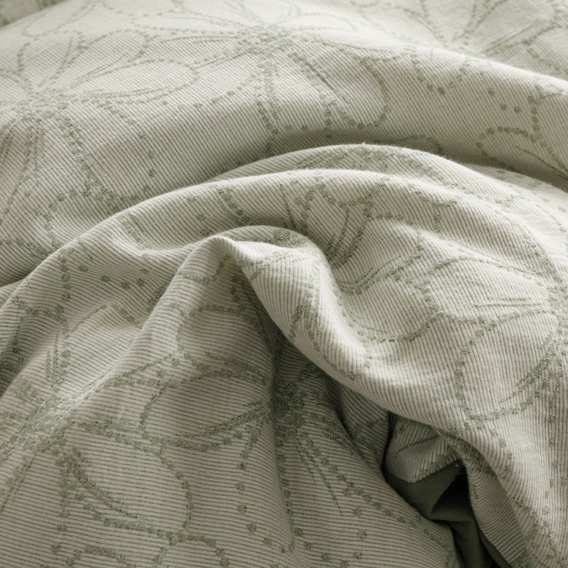 Premium duvet cover set made of cotton percale with subtle paisley relief texture