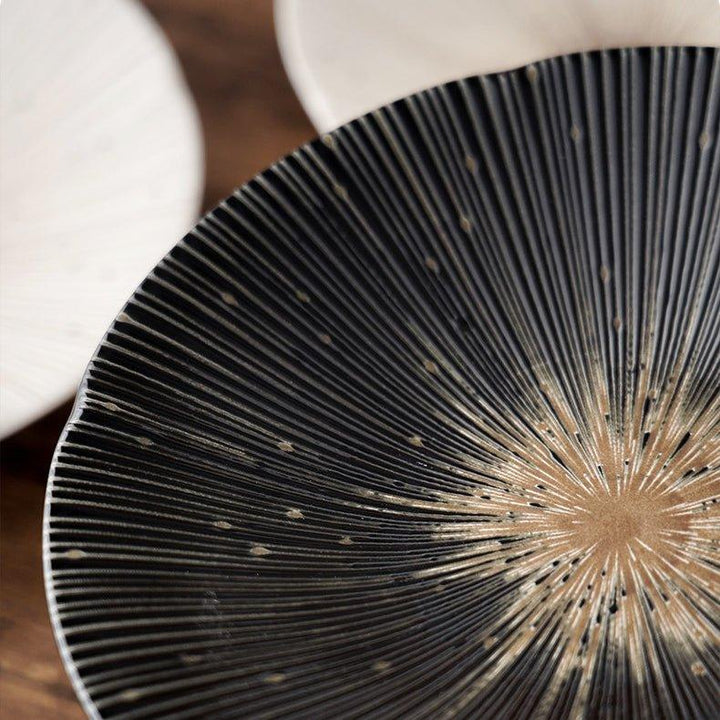 Handcrafted Japanese Mino Ware Ceramic Wrinkled Plates | Stornfield