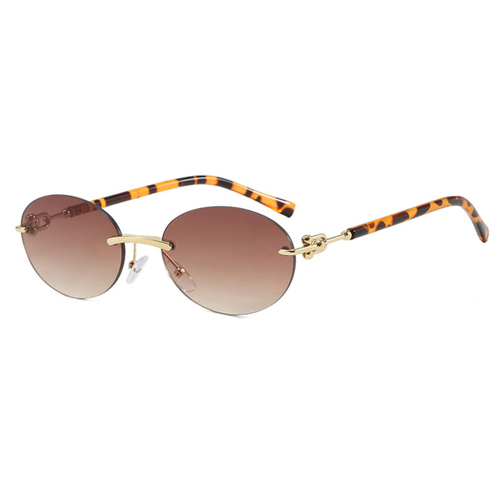 Women oval sunglasses with luxurious metal frame and mirrored lenses Stornfield