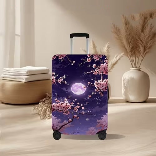 Unisex nan elastic suitcase cover with volcanic lava marble design, stretch protective cover for trolley Stornfield