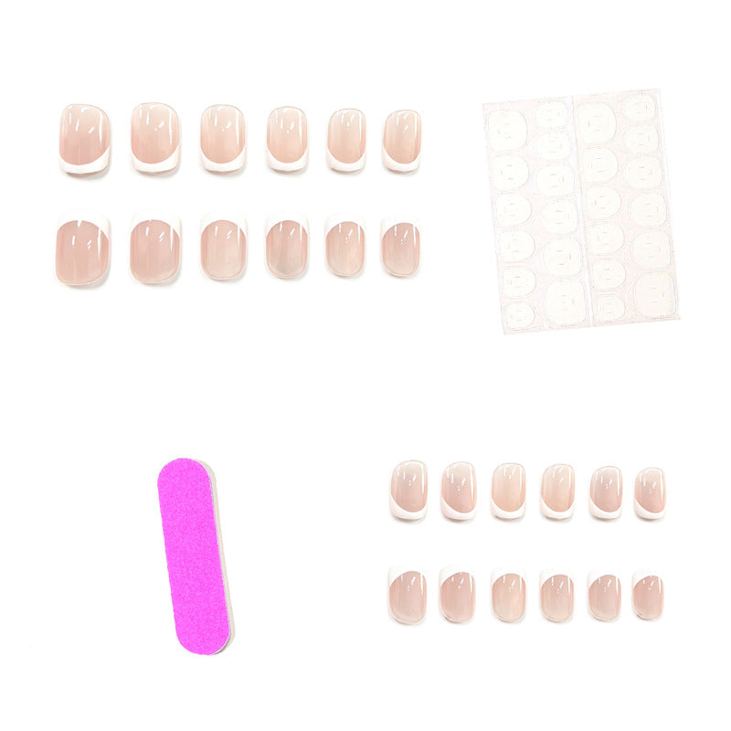 Elegant French Tip Acrylic Nail Set Stornfield