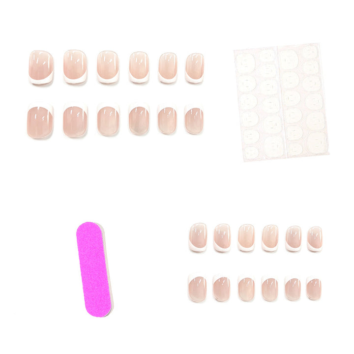 Elegant French Tip Acrylic Nail Set Stornfield
