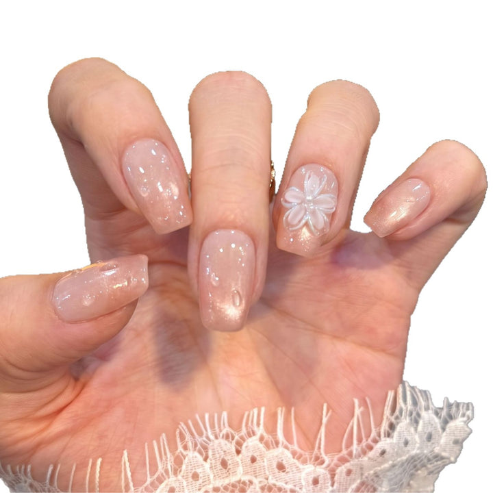 Floral Embellished Press-On Nail Set Stornfield