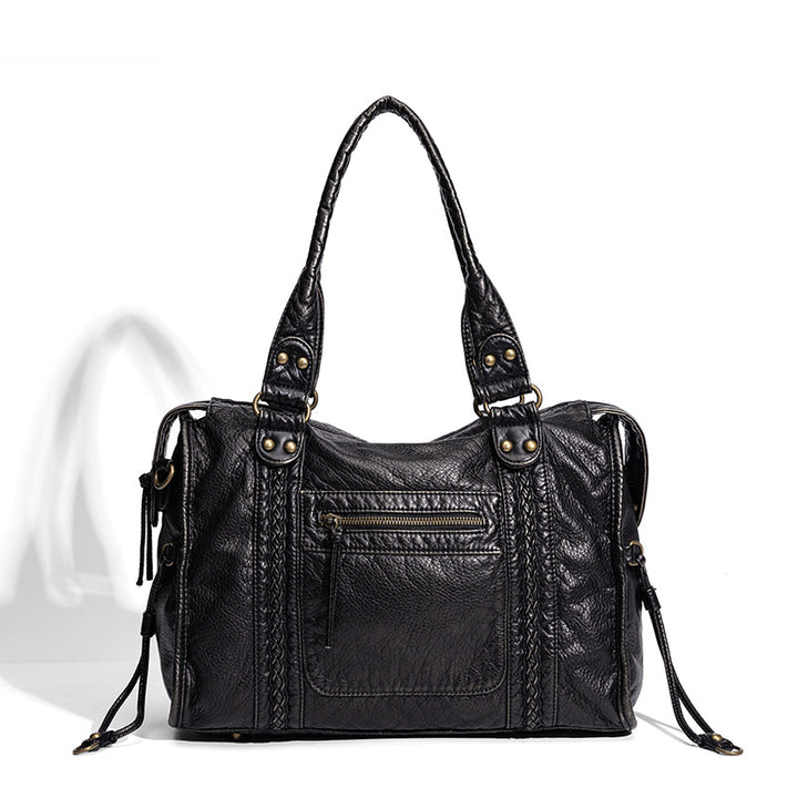 Distressed Leather Satchel Bag Stornfield