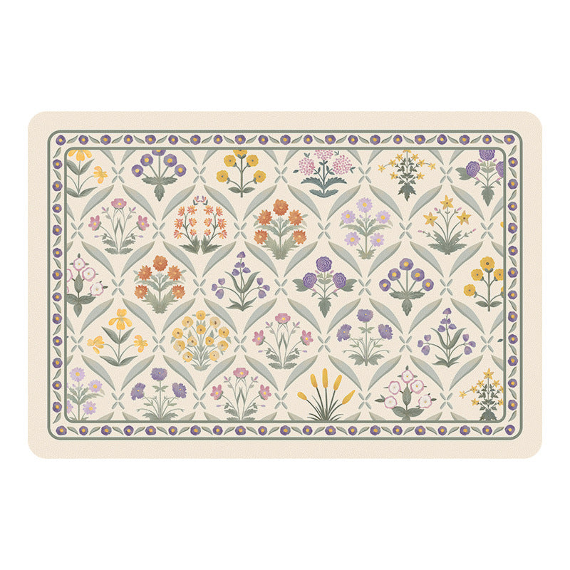 Floral Design Kitchen Mat Stornfield