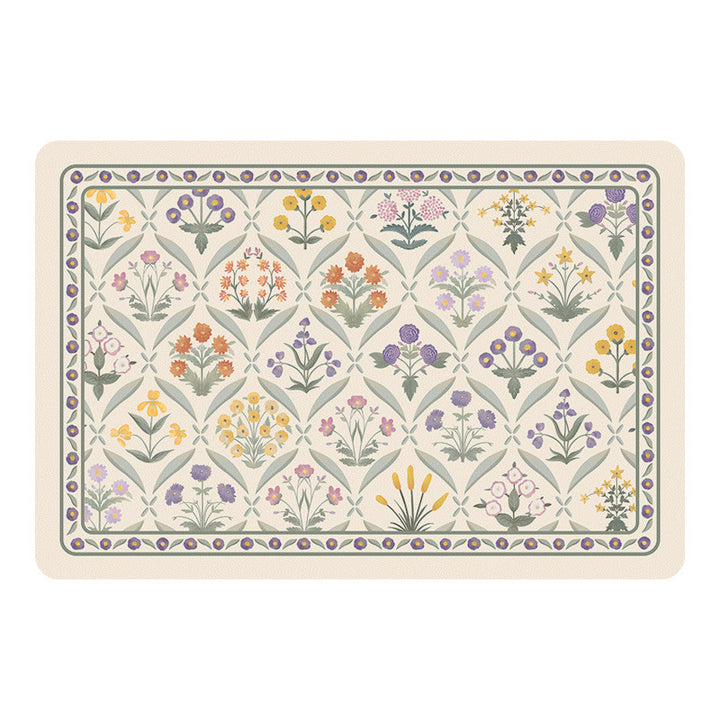 Floral Design Kitchen Mat Stornfield