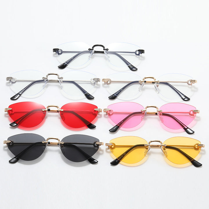 Women Futuristic Half-Frame Sunglasses Stornfield