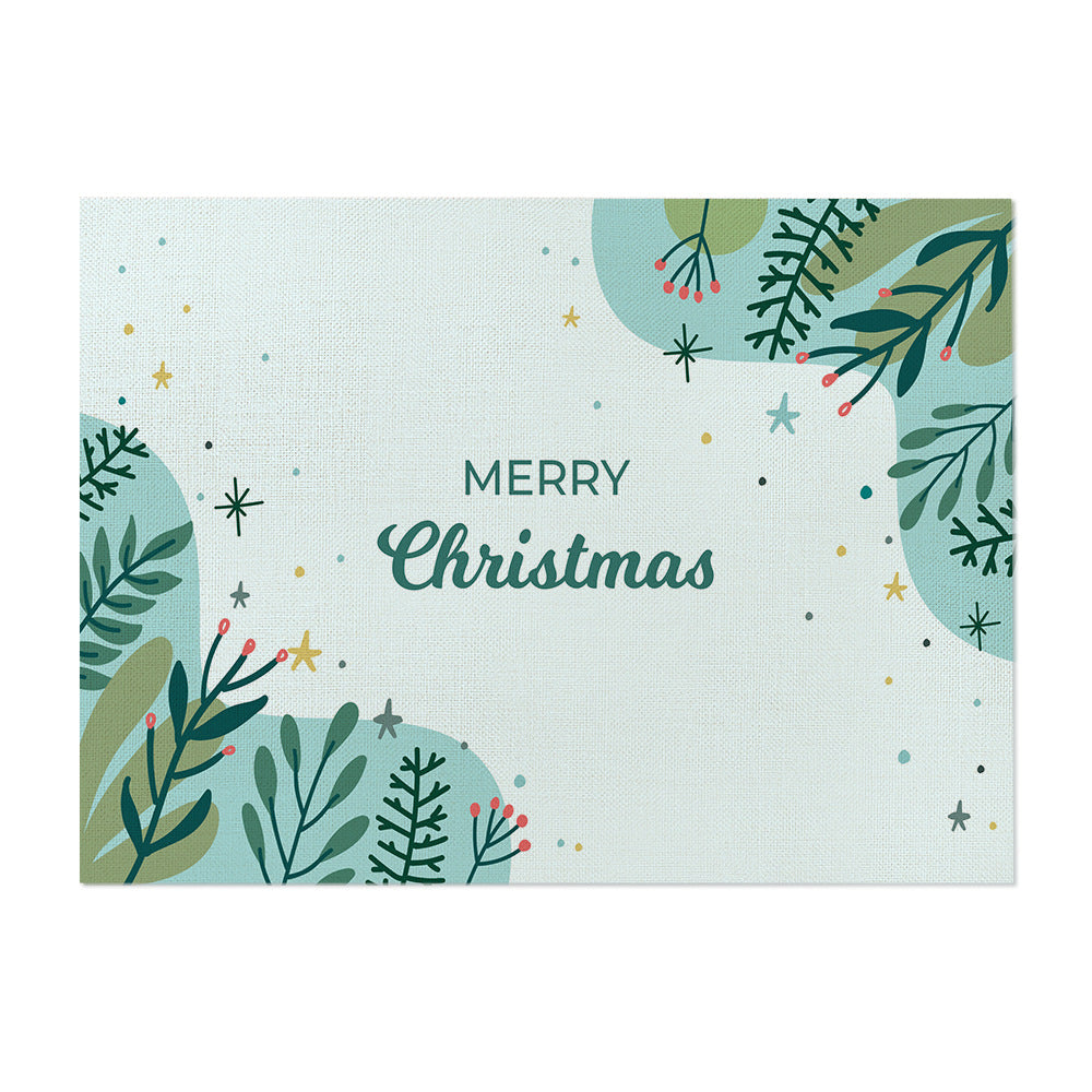 Festive Botanical Merry Christmas Canvas Wall Art Print