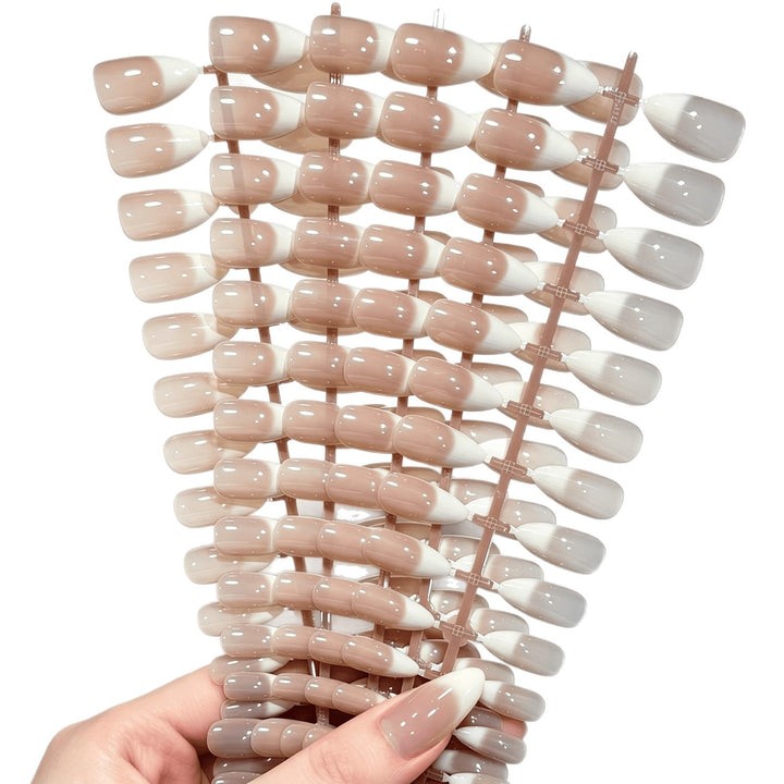 Elegant Gradient French Tip Press-On Nails Stornfield