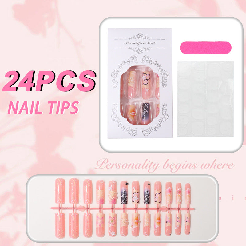 Floral Themed Press-On Nail Art Set Stornfield