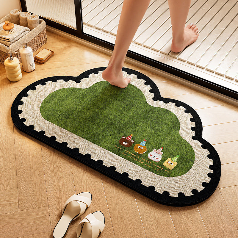 Playful Dog-Themed Bath Rug Stornfield