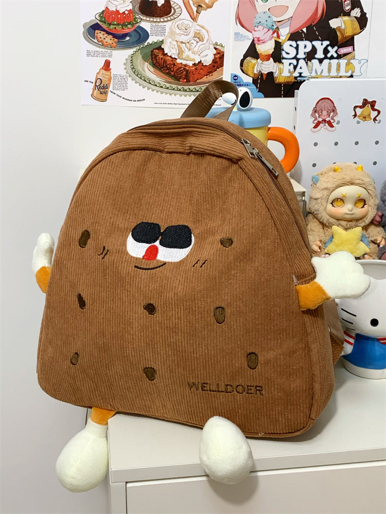 Cute Cookie-Shaped Plush School Backpack Stornfield