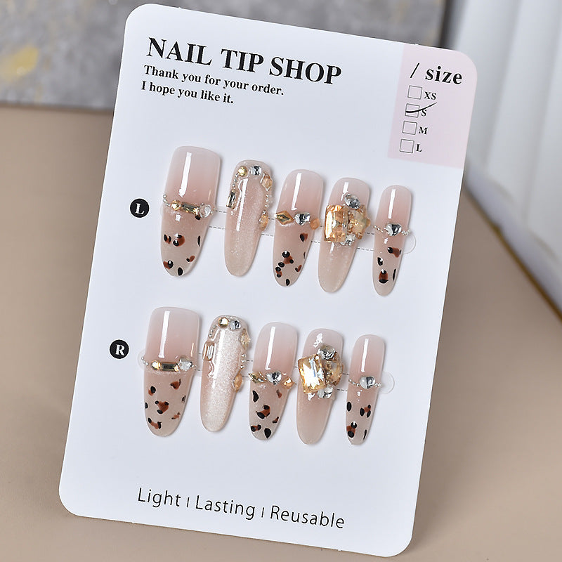 Decorative Press-On Nail Extensions with Gem Accents Stornfield