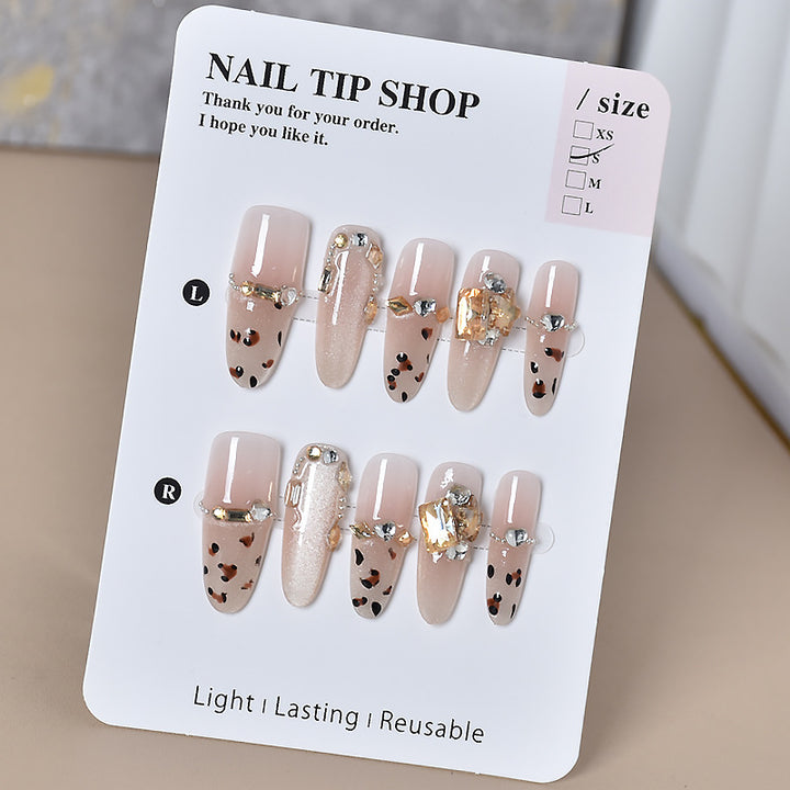 Decorative Press-On Nail Extensions with Gem Accents Stornfield