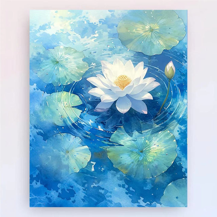 Contemporary Lotus Floral Canvas Art Print Stornfield