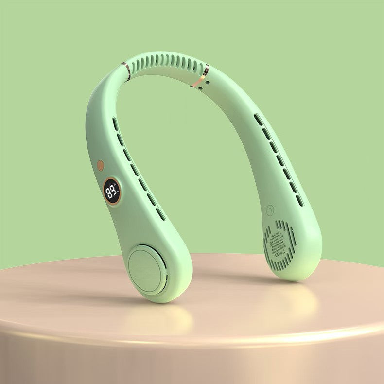Cooling wearable bladeless neck fan with LED display and dual air outlets Stornfield