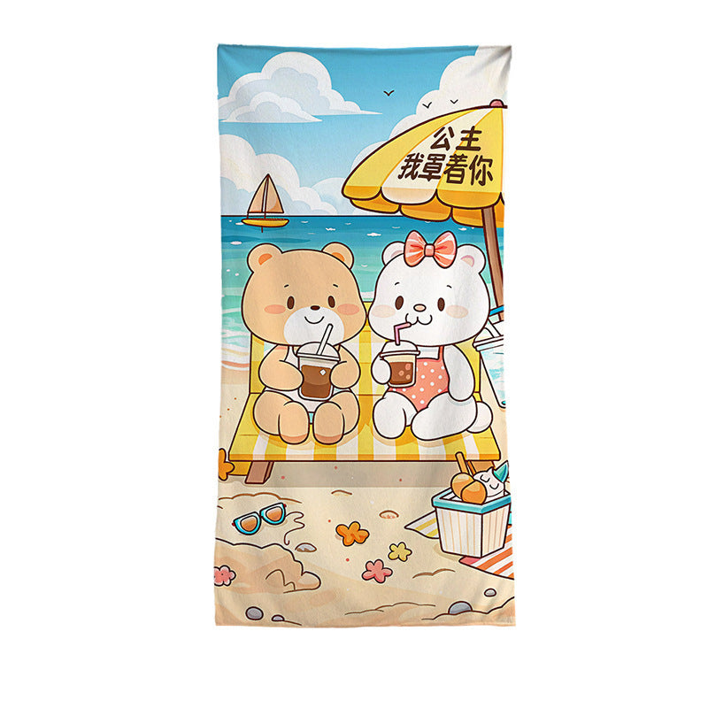 Women's beach towel with vibrant palm motif Stornfield