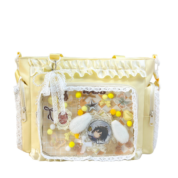 Shoulder bag with transparent front and playful applications Stornfield