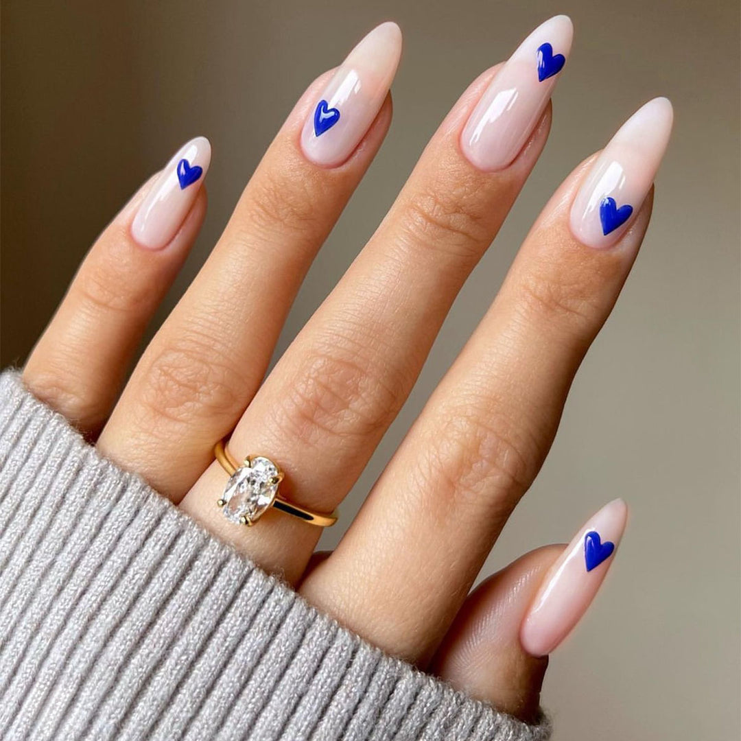 Acrylic nail set with stylish heart designs Stornfield