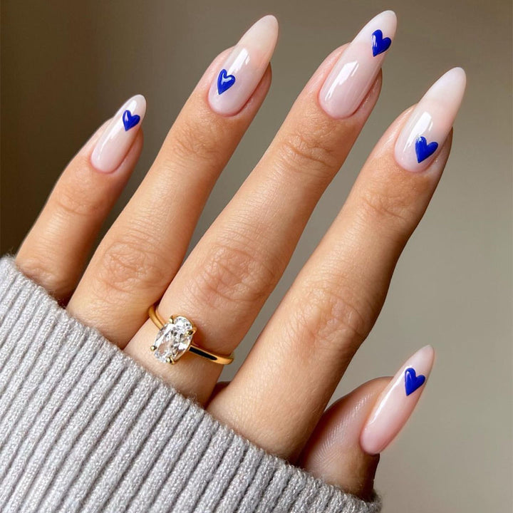 Acrylic nail set with stylish heart designs Stornfield