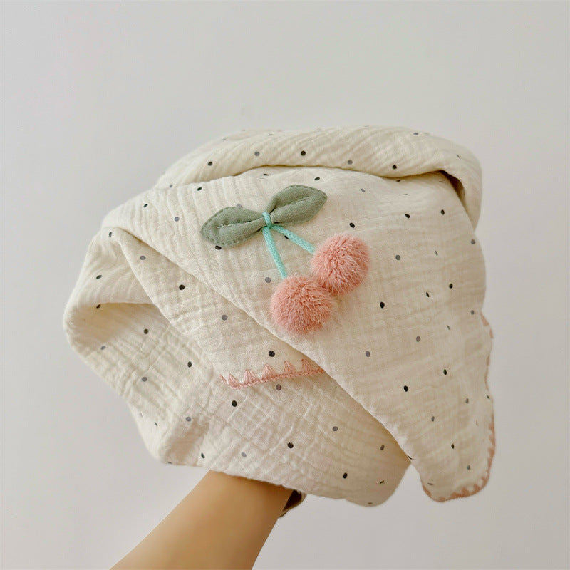 Unisex Cozy Muslin Blanket with Playful Pom-Pom Design Stornfield