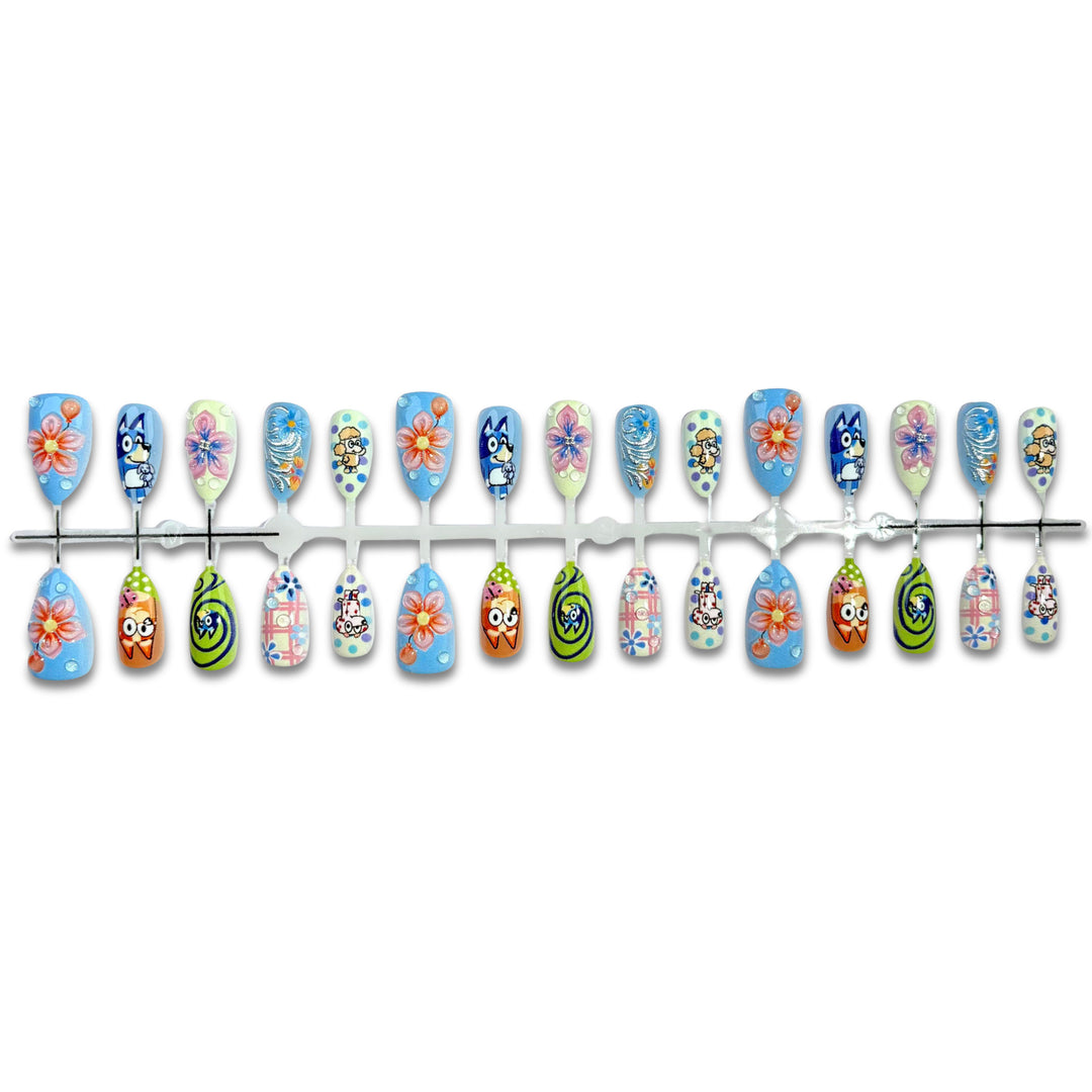 Playful Cartoon-Inspired Press-On Nail Art Set