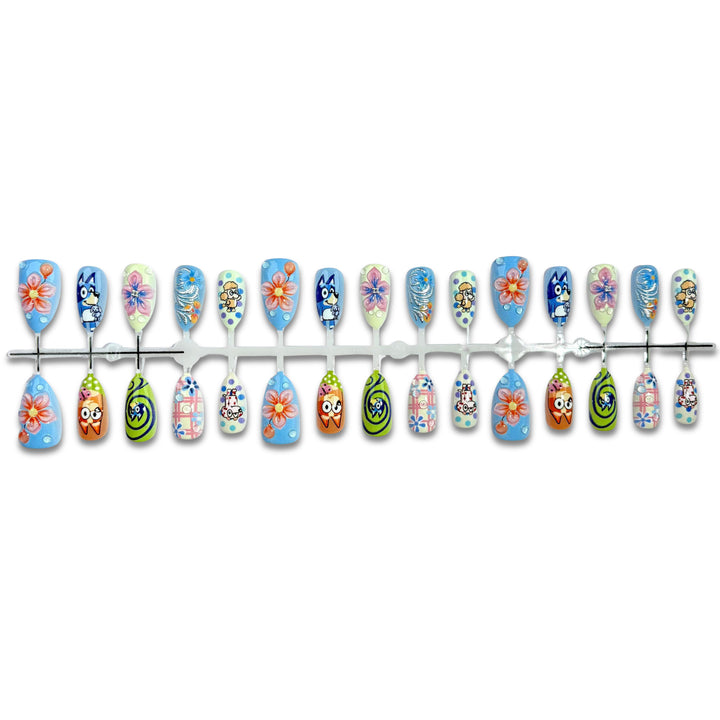 Playful Cartoon-Inspired Press-On Nail Art Set