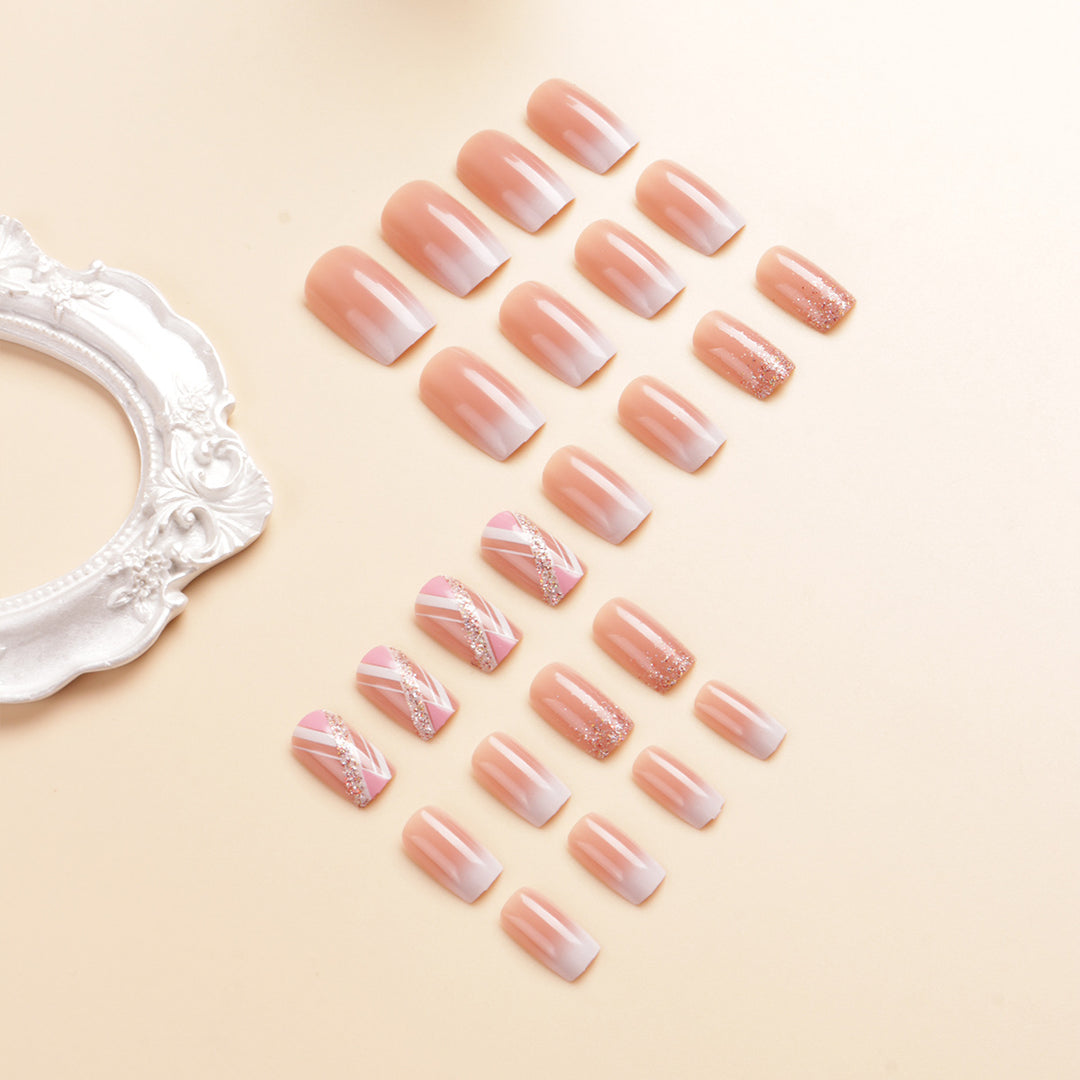 Elegant Glossy Press-On Nail Design Set Stornfield