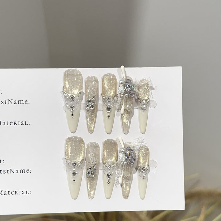 Elegant Decorative Press-On Nail Art