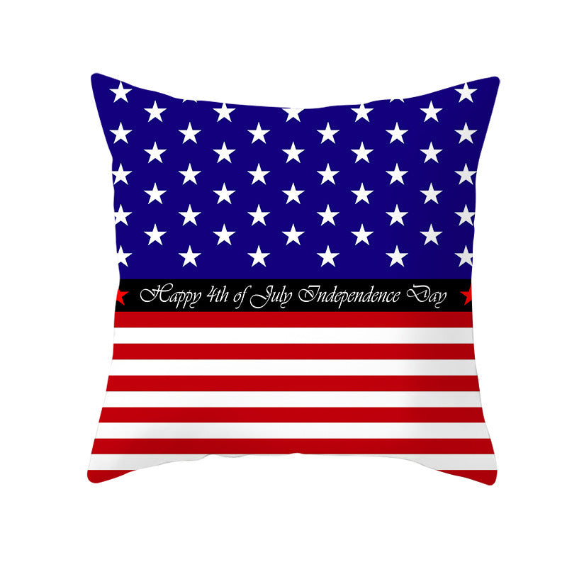 Patriotic Independence Day Cotton Canvas Throw Pillow Cover