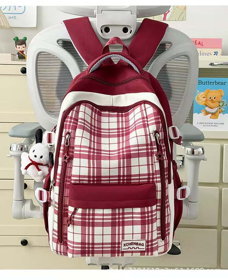 Stylish Plaid School Backpack Stornfield