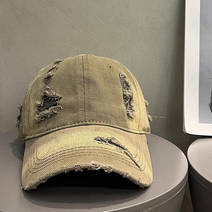 Women's Distressed Black Denim Baseball Cap Stornfield