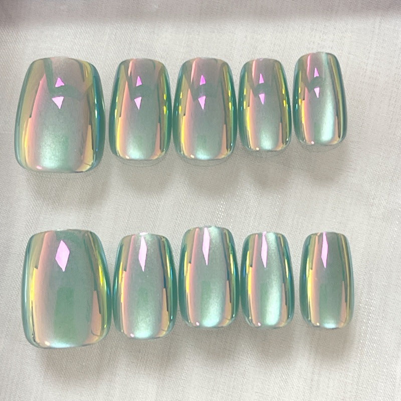 Iridescent Glossy Press-On Nail Set Stornfield