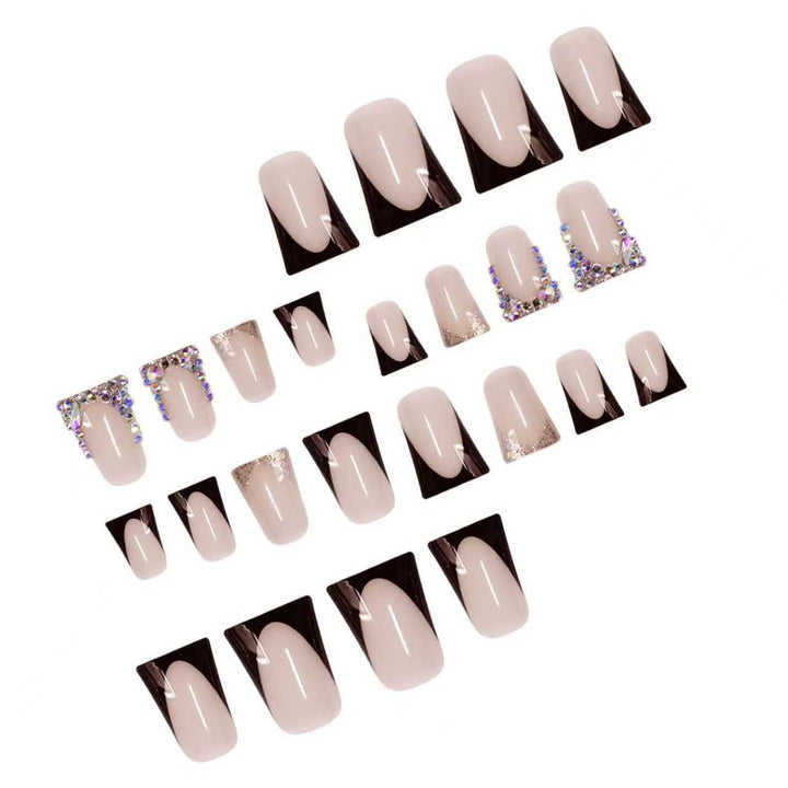 Decorative Press-On Nail Extensions with Gem Accents Stornfield