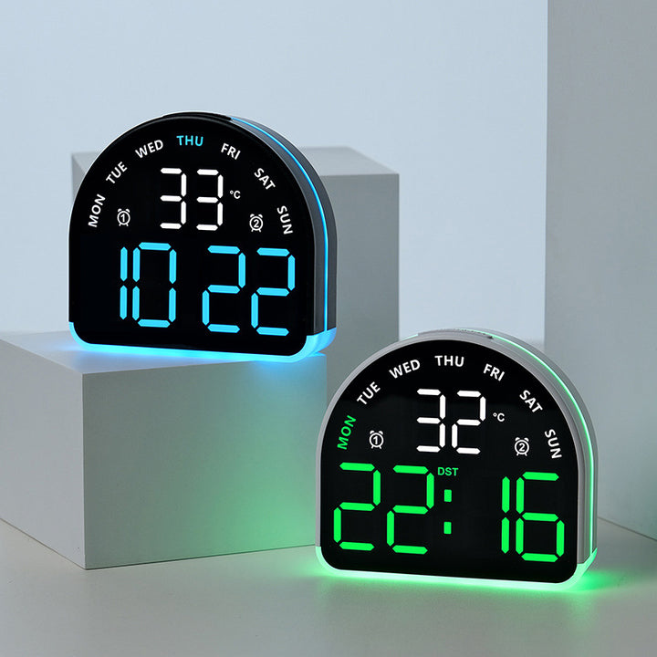 Digital alarm clock with temperature and day of the week display Stornfield