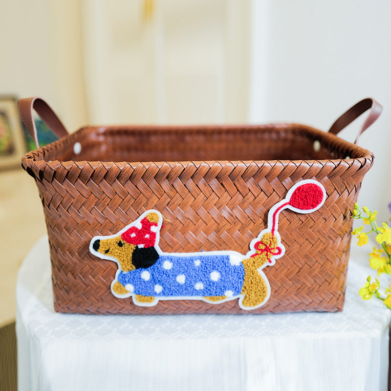 Playful storage basket with animal pattern Stornfield