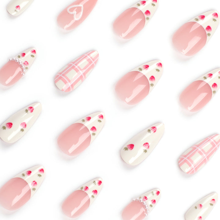 Artistic Heart and Floral Press-On Nail Extensions Stornfield