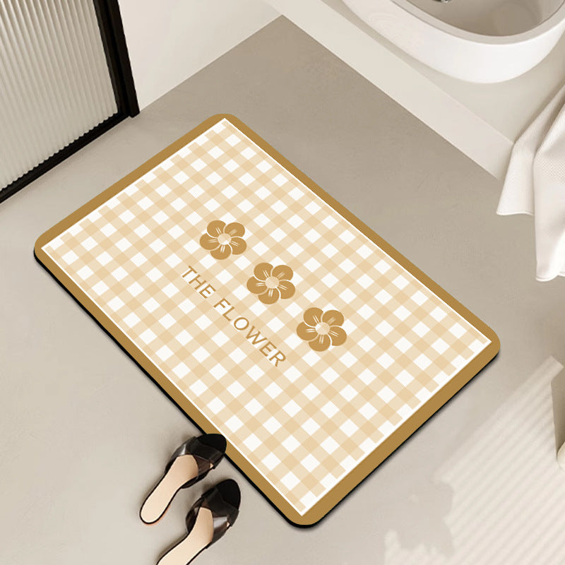 Stylish Floral Patterned Comfort Bath Mat Stornfield