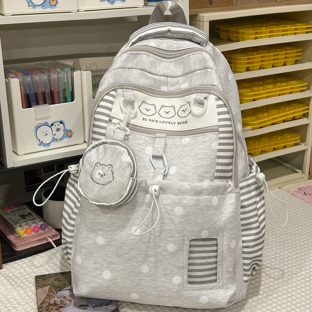 Multi-Pocket Star-Patterned Backpack Stornfield