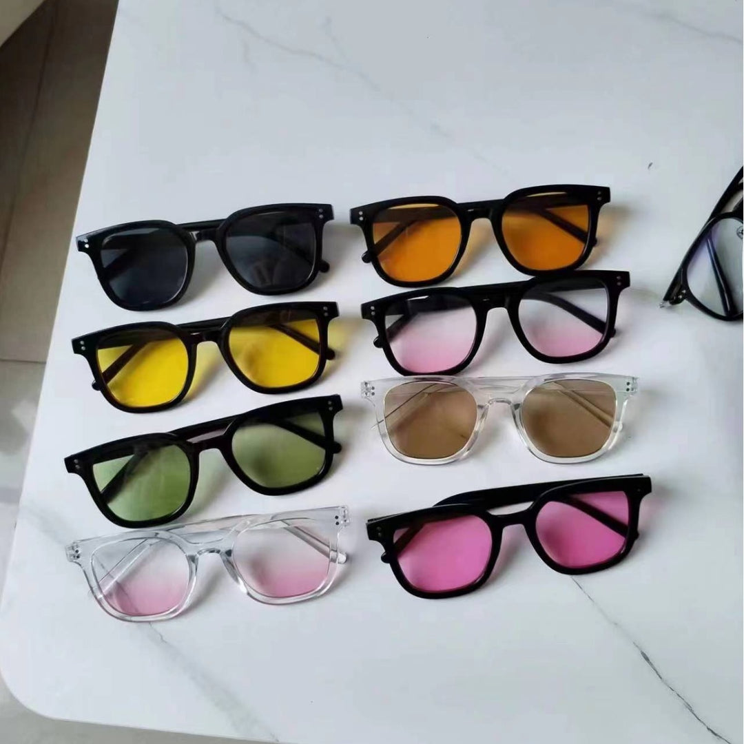 Women striking retro sunglasses with yellow-tinted lenses Stornfield