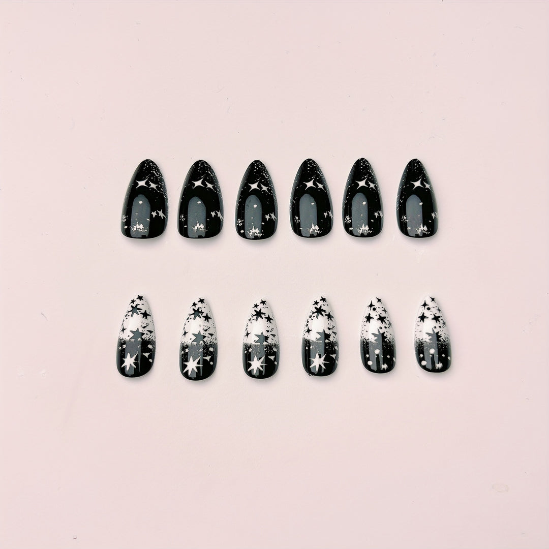 Artificial nail set with star motif Stornfield