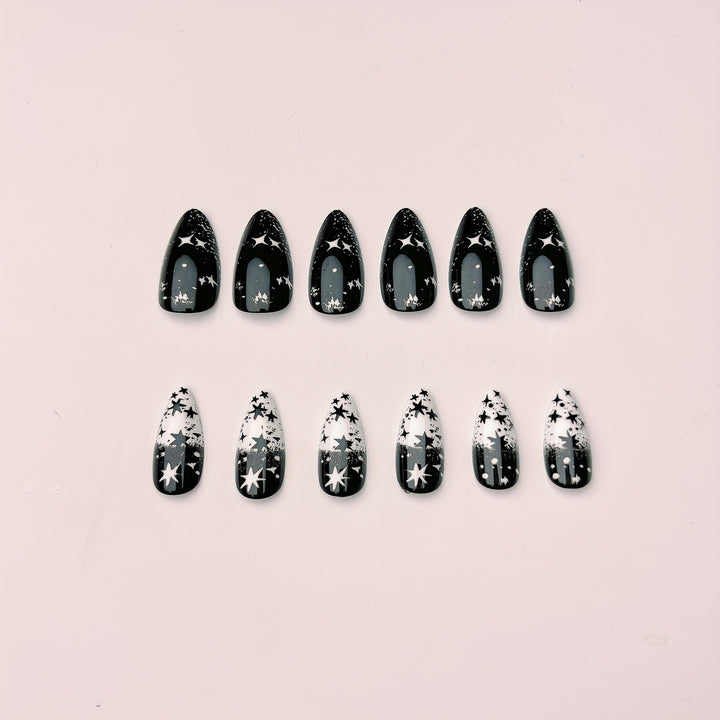Artificial nail set with star motif Stornfield