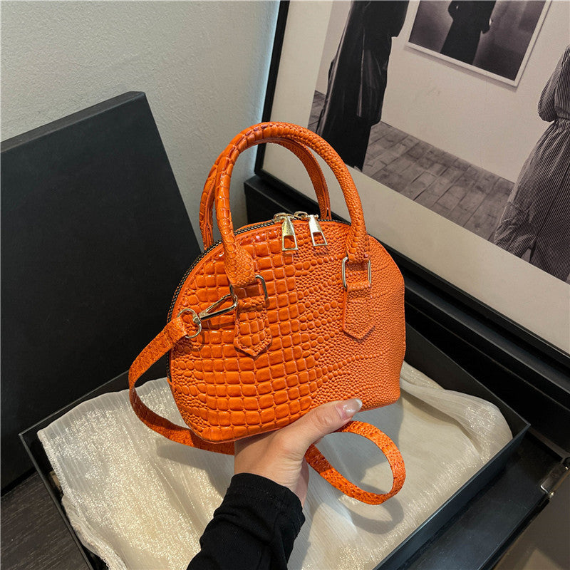 Crocodile-Embossed Mini Satchel Bag Stornfield