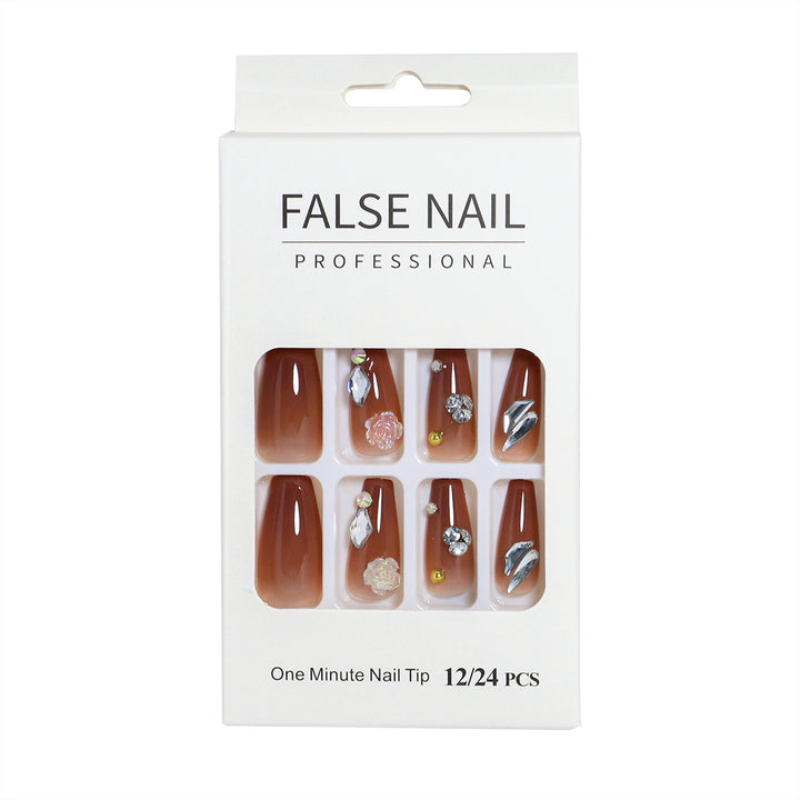 Decorative Press-On Nail Set with 3D Accents Stornfield