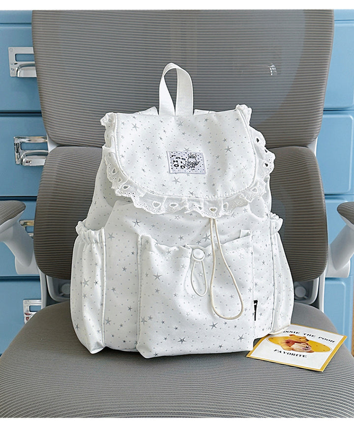 Star Print Ruffled Backpack Stornfield