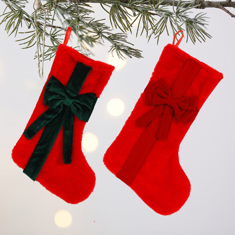 Luxury Plush Christmas Stocking with Bow