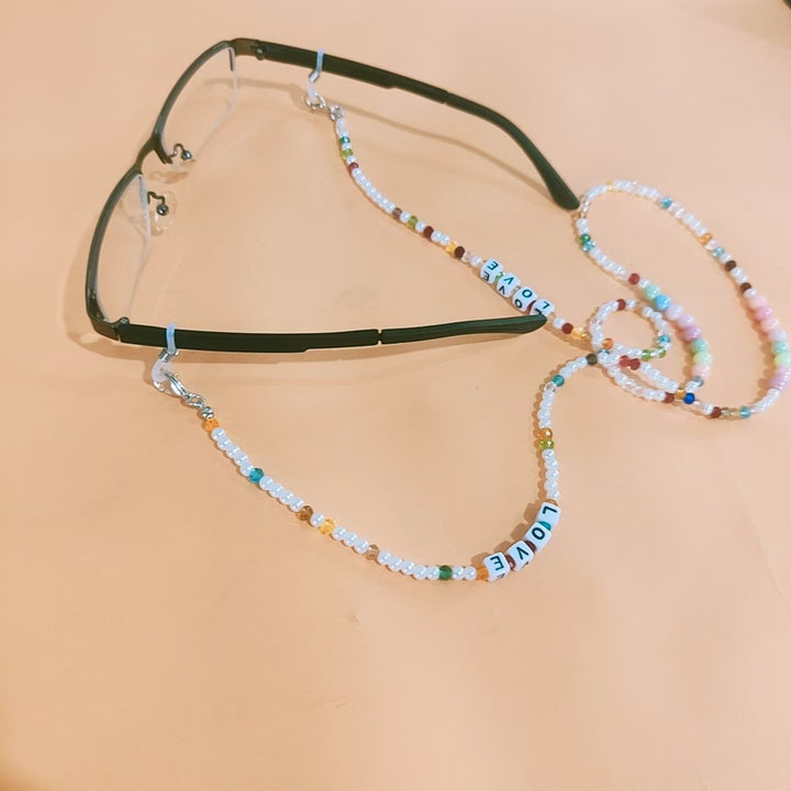 Glasses holder chain with colorful beads Stornfield