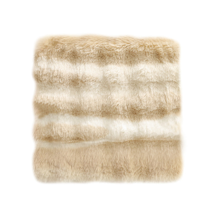 Square luxurious faux fur floor seat cover with dense long pile Stornfield