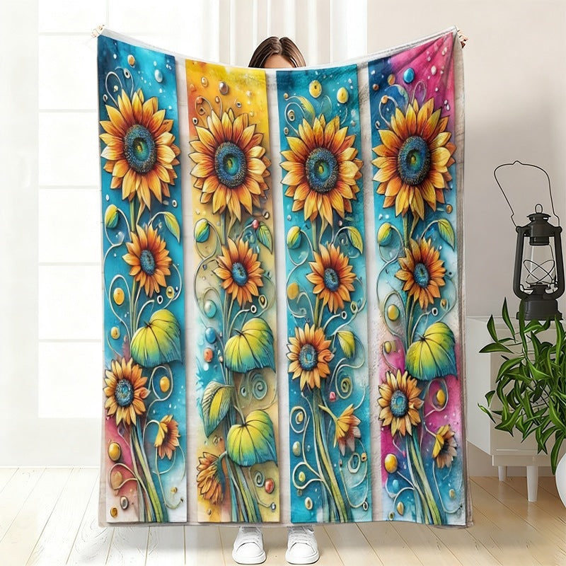 Decorative Floral Art Throw Blanket