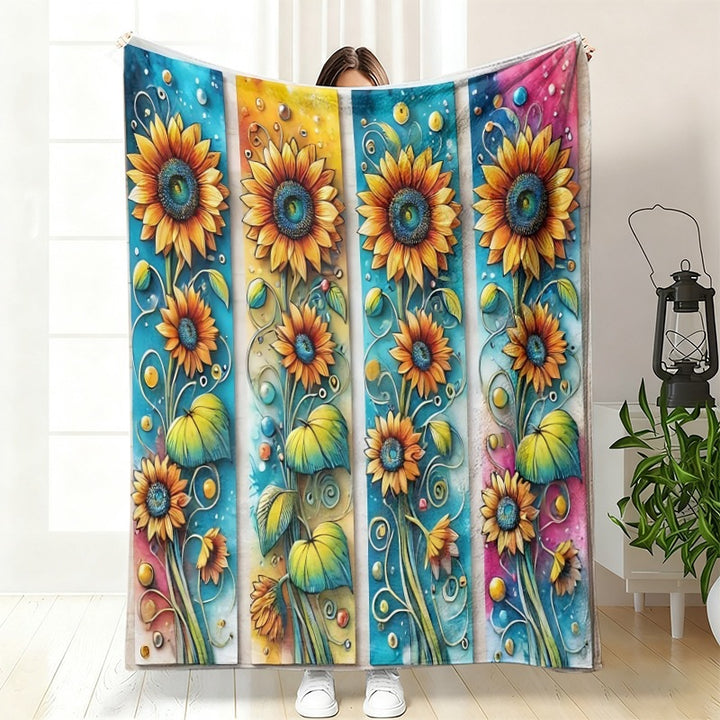 Decorative Floral Art Throw Blanket